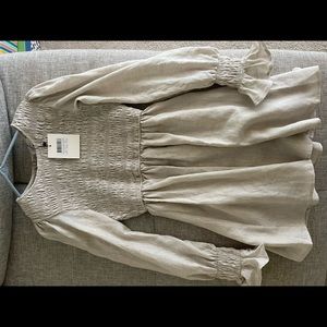 DISSH Kennedy Natural Shirred Linen dress